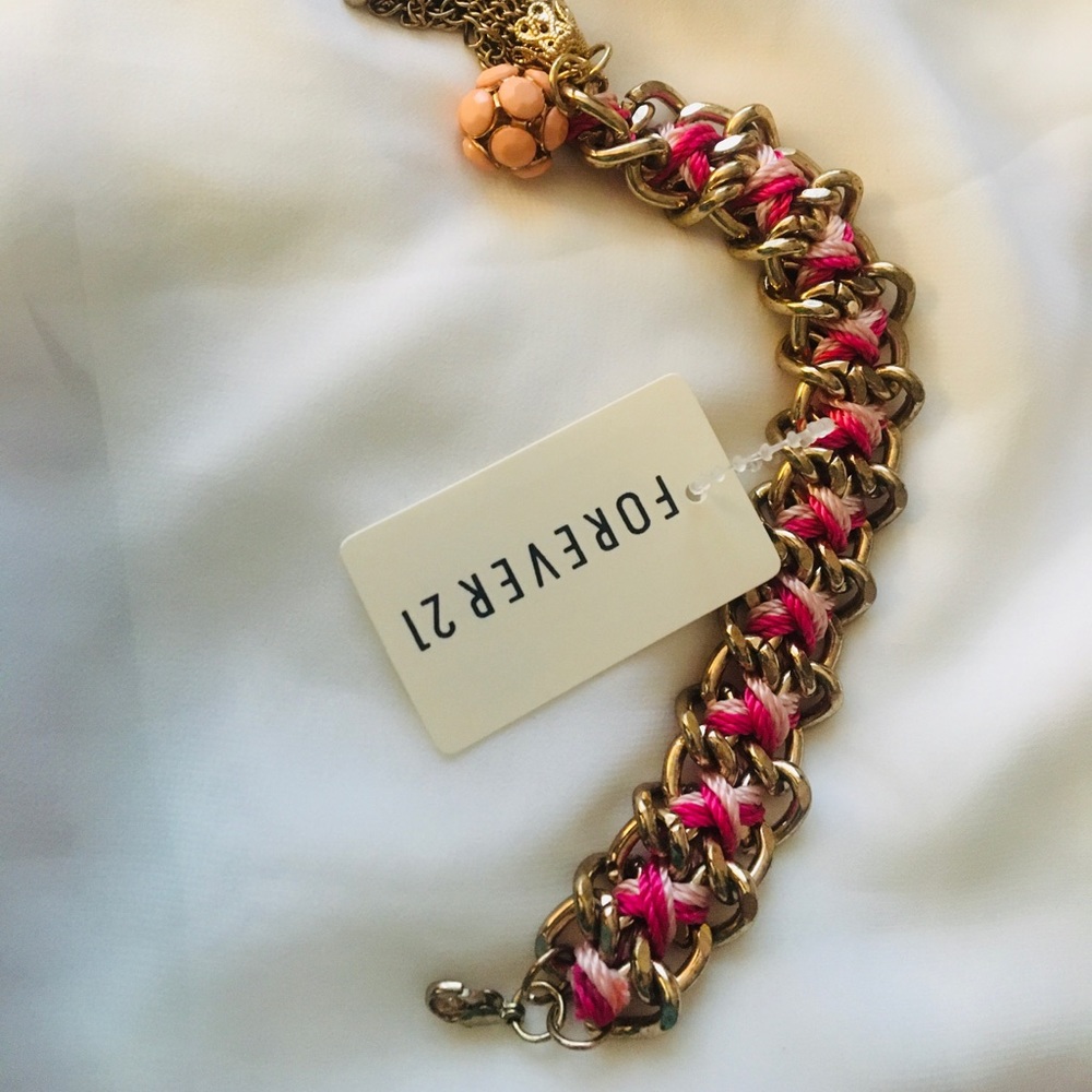 Forever 21 pink and Gold Color Chunky Bracelet <3